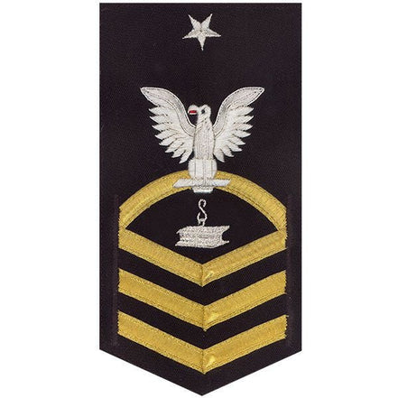 Navy E8 MALE Rating Badge: Steelworker - vanchief on blue - Hooyah Woodworks LLC