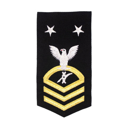 Navy E9 FEMALE Rating Badge: LN Legalman - seaworthy gold on blue - Hooyah Woodworks LLC