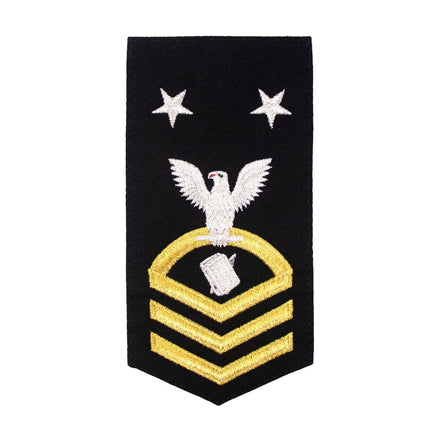 Navy E9 FEMALE Rating Badge: PS Personnelman - seaworthy gold on blue - Hooyah Woodworks LLC