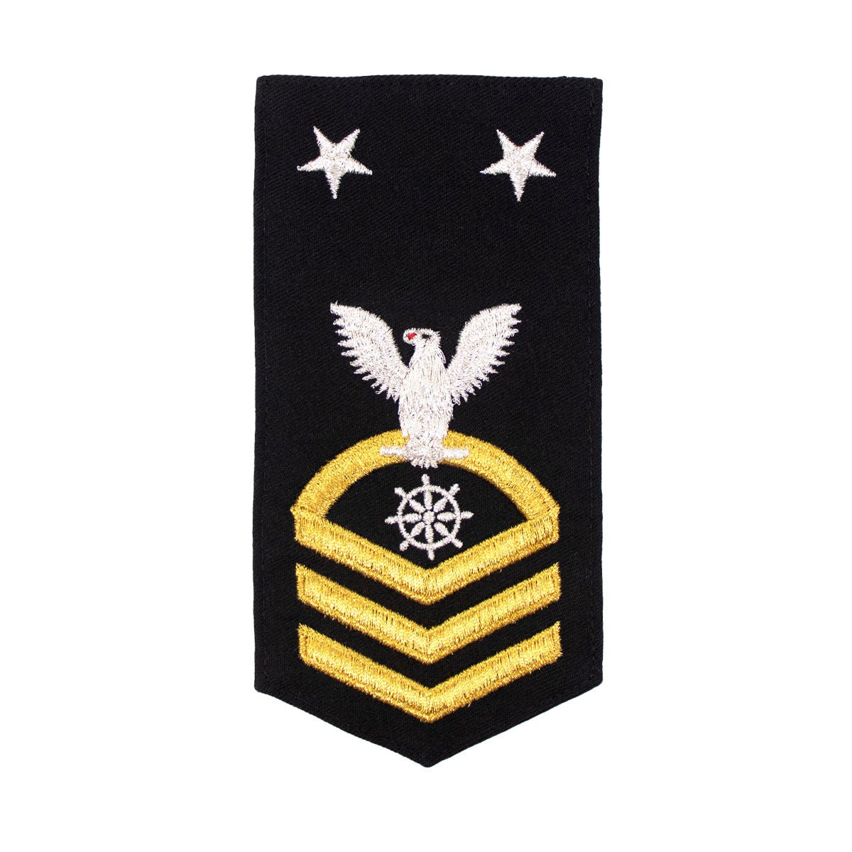 Navy E9 FEMALE Rating Badge: QM Quartermaster - seaworthy gold on blue - Hooyah Woodworks LLC