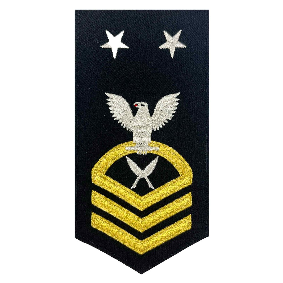 Navy E9 FEMALE Rating Badge: YN Yeoman - seaworthy gold on blue - Hooyah Woodworks LLC