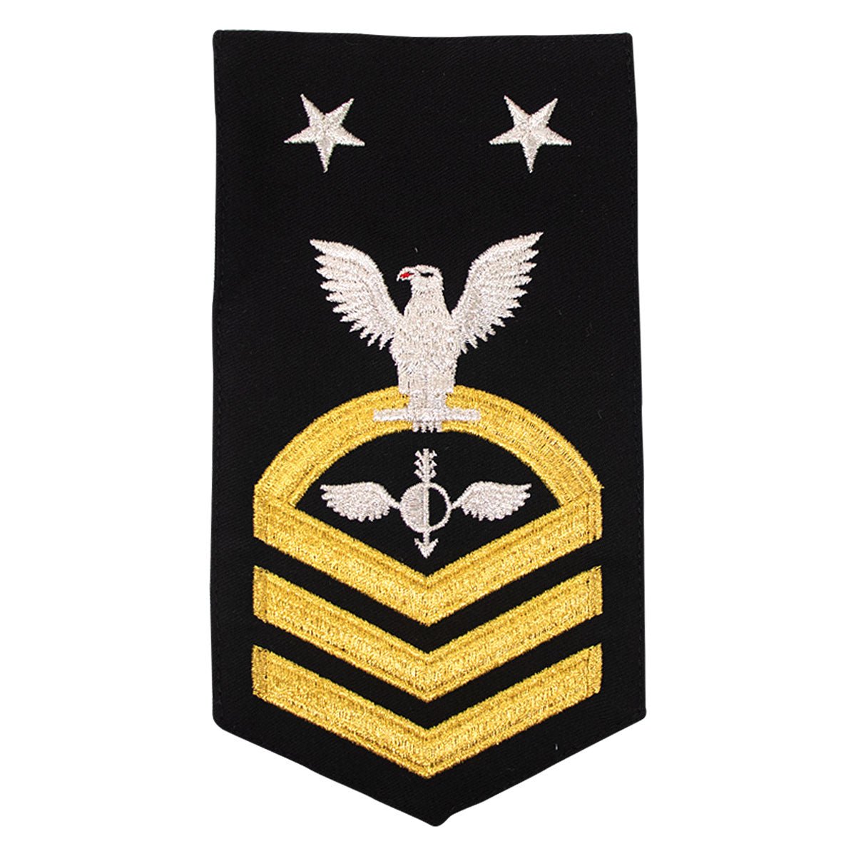 Navy E9 MALE Rating Badge: Aerographers Mate - seaworthy gold on blue - Hooyah Woodworks LLC