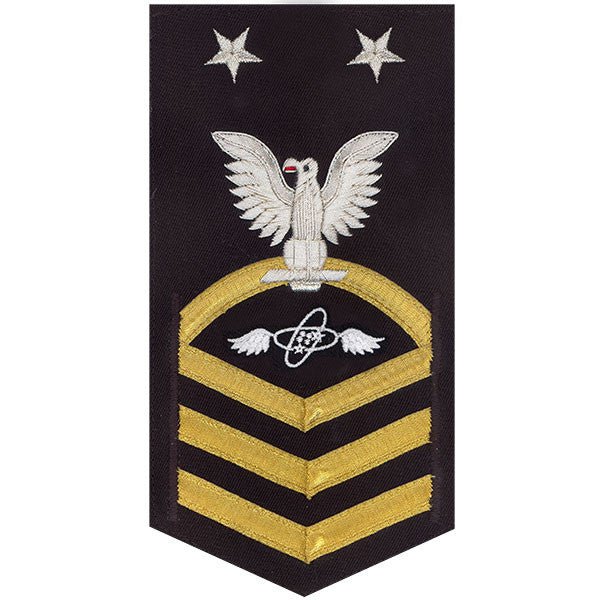 Navy E9 MALE Rating Badge: Aviation Electronics Technician - vanchief on blue - Hooyah Woodworks LLC