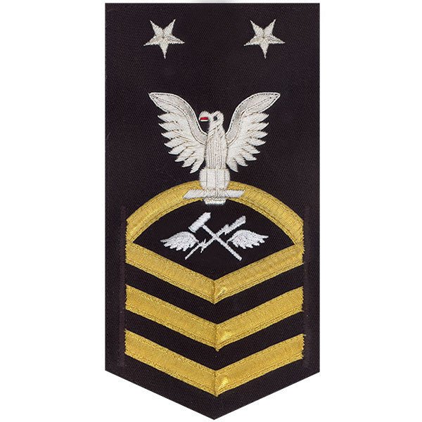 Navy E9 MALE Rating Badge: Aviation Support Equipment Technician - vanchief on blue - Hooyah Woodworks LLC