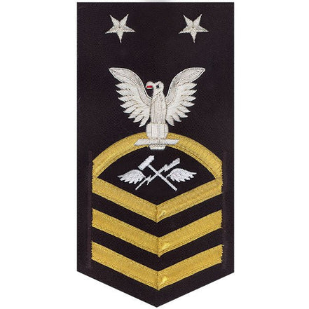 Navy E9 MALE Rating Badge: Aviation Support Equipment Technician - vanchief on blue - Hooyah Woodworks LLC