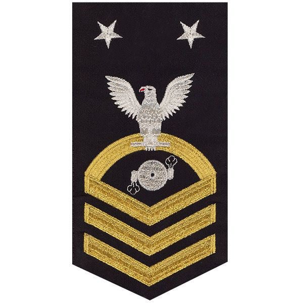 Navy E9 MALE Rating Badge: Boiler Technician - seaworthy gold on blue - Hooyah Woodworks LLC