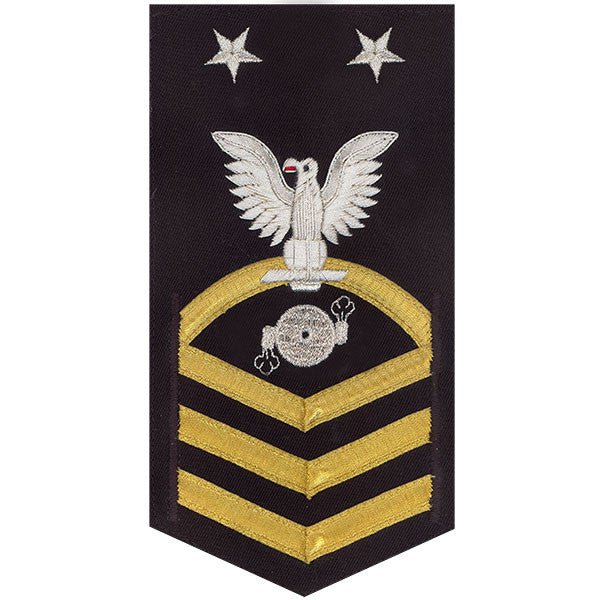 Navy E9 MALE Rating Badge: Boiler Technician - vanchief on blue - Hooyah Woodworks LLC
