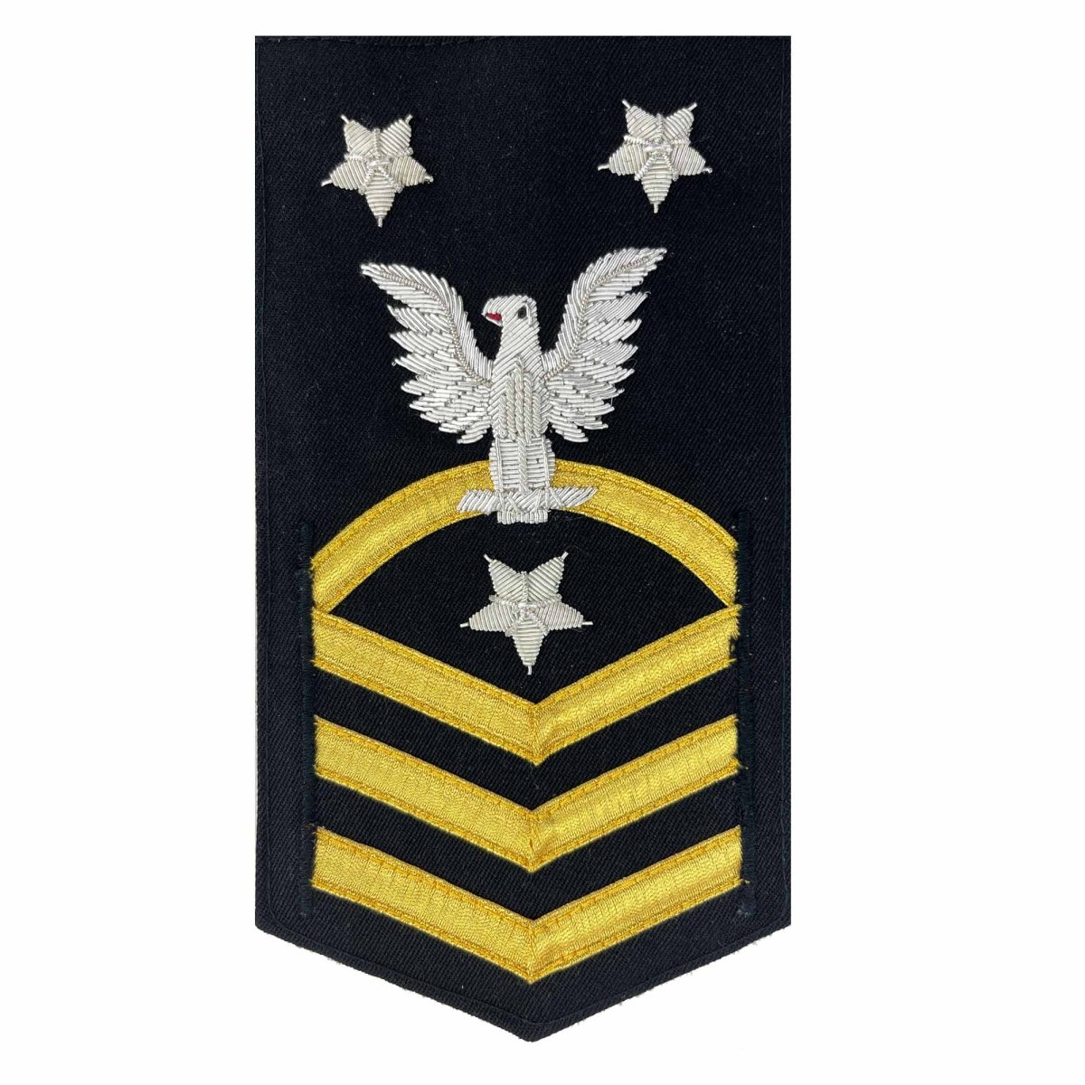 Navy E9 MALE Rating Badge: Command Master Chief - vanfine on blue - Hooyah Woodworks LLC