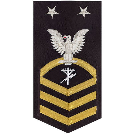 Navy E9 MALE Rating Badge: Construction Electrician - vanchief on blue - Hooyah Woodworks LLC