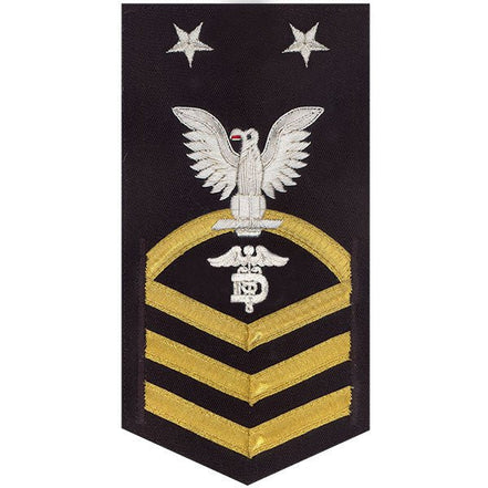 Navy E9 MALE Rating Badge: Dental Technician - vanchief on blue - Hooyah Woodworks LLC