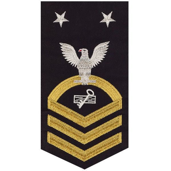 Navy E9 MALE Rating Badge: Disbursing Clerk - seaworthy gold on blue - Hooyah Woodworks LLC
