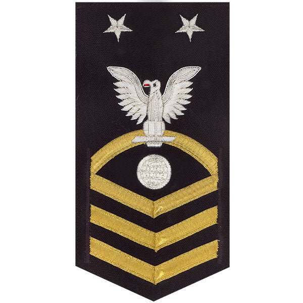 Navy E9 MALE Rating Badge: Electrician's Mate - vanchief on blue - Hooyah Woodworks LLC