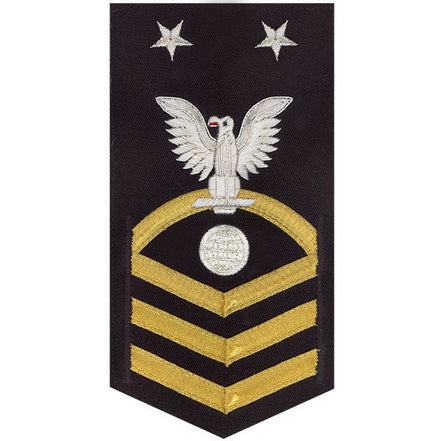 Navy E9 MALE Rating Badge: Electrician's Mate - vanchief on blue - Hooyah Woodworks LLC