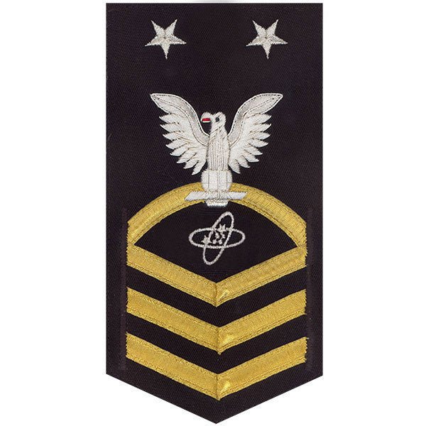 Navy E9 MALE Rating Badge: Electronics Technician - vanchief on blue - Hooyah Woodworks LLC