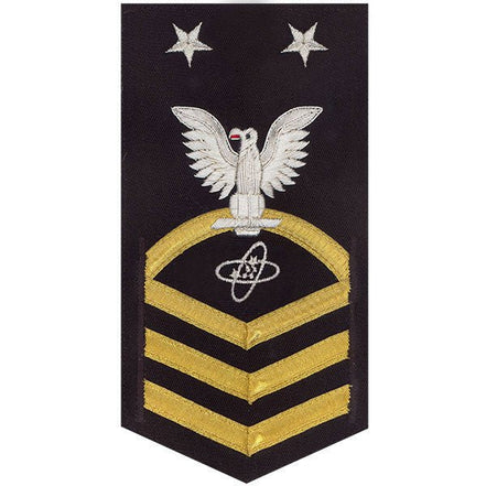 Navy E9 MALE Rating Badge: Electronics Technician - vanchief on blue - Hooyah Woodworks LLC
