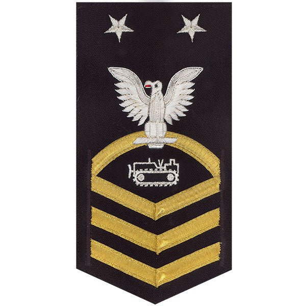 Navy E9 MALE Rating Badge: Equipment Operator - vanchief on blue - Hooyah Woodworks LLC
