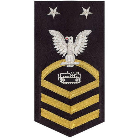 Navy E9 MALE Rating Badge: Equipment Operator - vanchief on blue - Hooyah Woodworks LLC