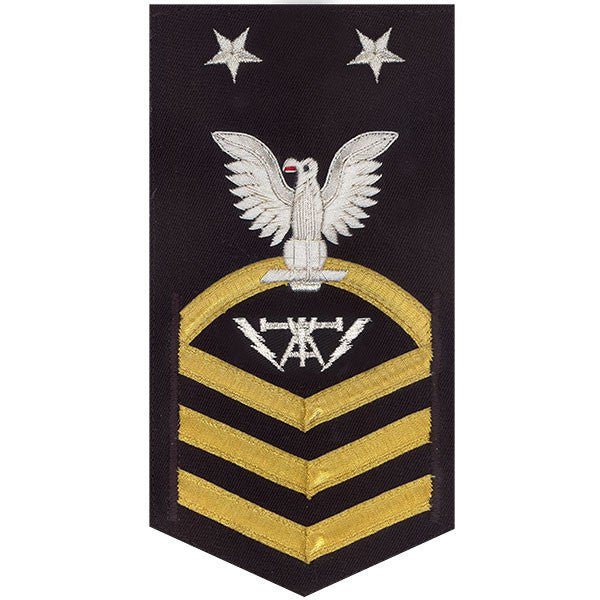 Navy E9 MALE Rating Badge: Fire Controlman - vanchief on blue - Hooyah Woodworks LLC
