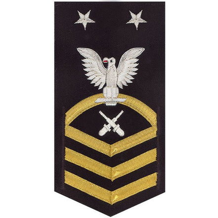 Navy E9 MALE Rating Badge: Gunner's Mate - vanchief on blue - Hooyah Woodworks LLC