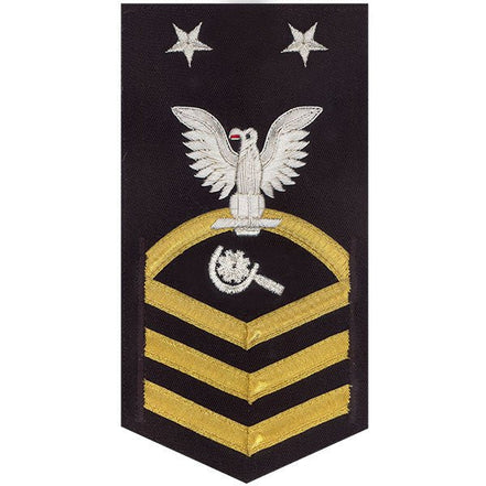 Navy E9 MALE Rating Badge: Machinery Repairman - vanchief on blue - Hooyah Woodworks LLC