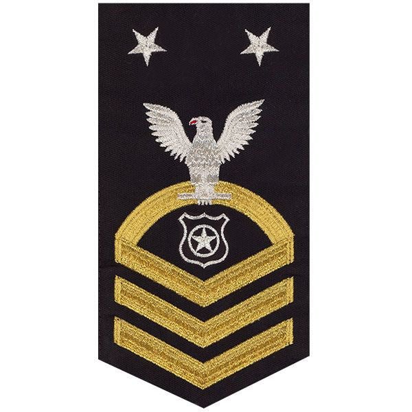 Navy E9 MALE Rating Badge: Master At Arms - seaworthy gold on blue - Hooyah Woodworks LLC