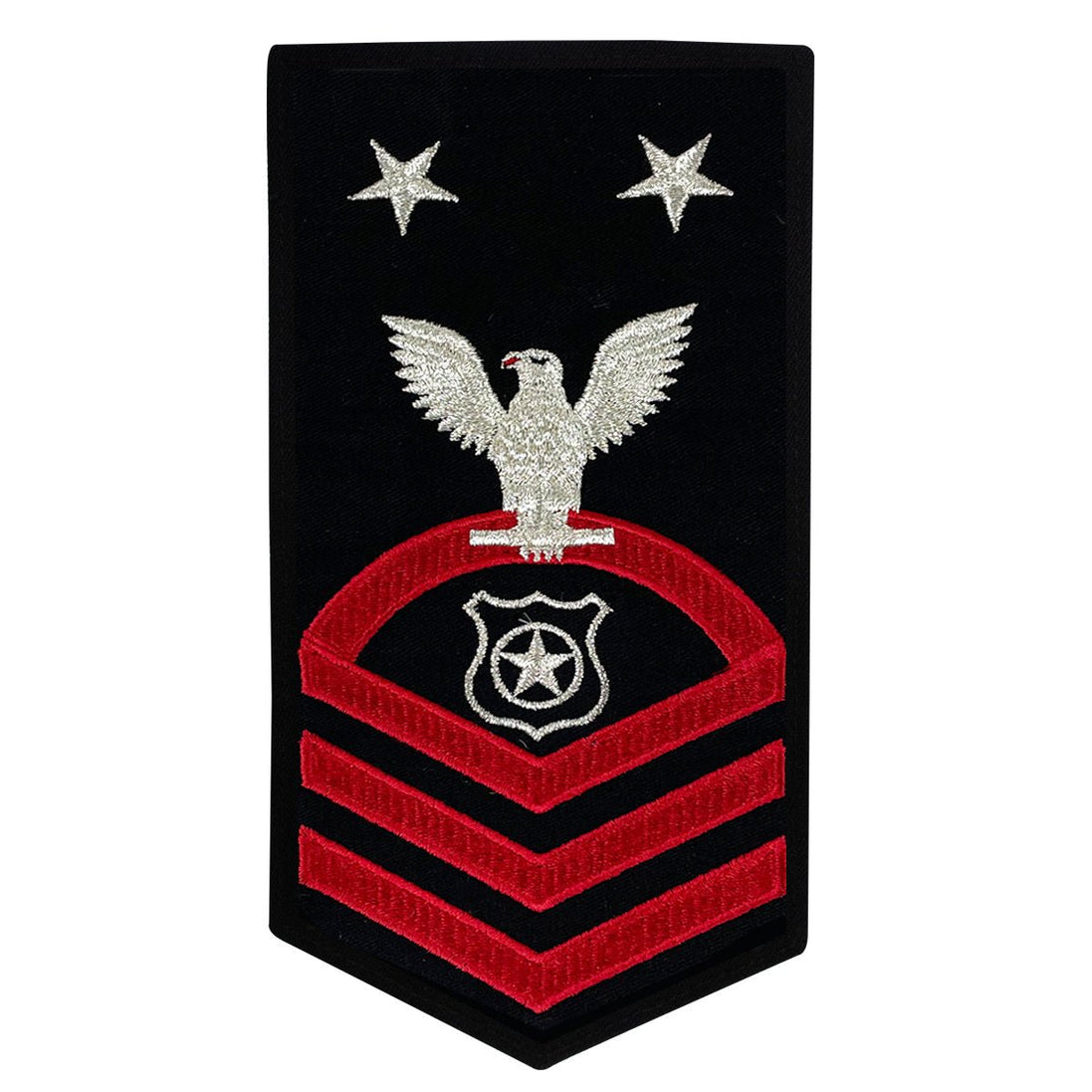 Navy E9 MALE Rating Badge: Master At Arms - seaworthy red on blue - Hooyah Woodworks LLC