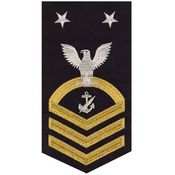 Navy E9 MALE Rating Badge: Navy Counselor - seaworthy gold on blue - Hooyah Woodworks LLC