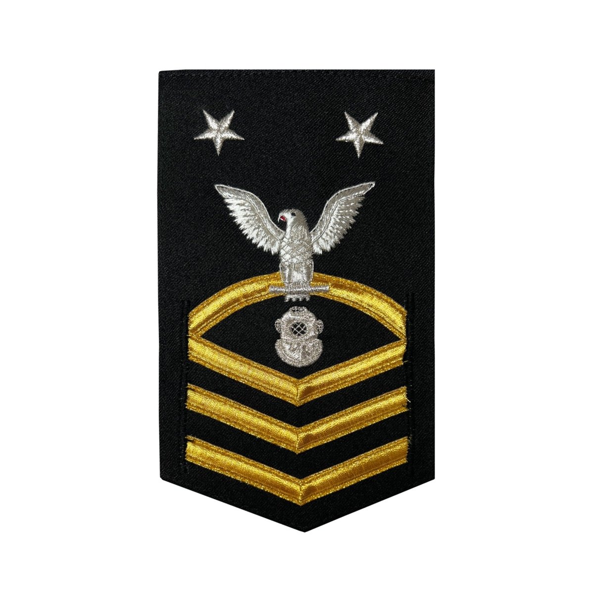 Navy E9 MALE Rating Badge: Navy Diver- vanchief on blue - Hooyah Woodworks LLC