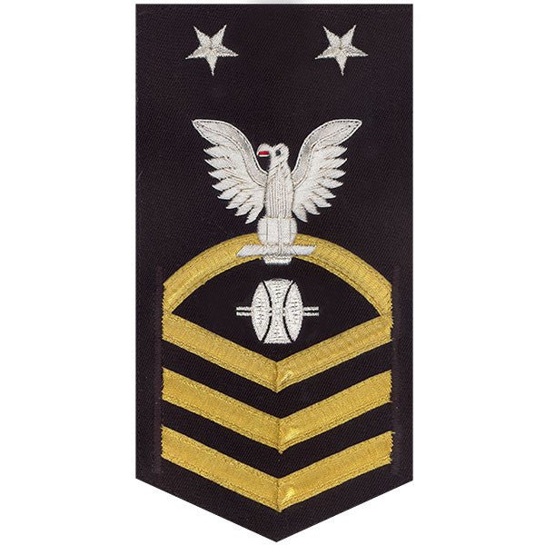 Navy E9 MALE Rating Badge: Opticalman - vanchief on blue - Hooyah Woodworks LLC