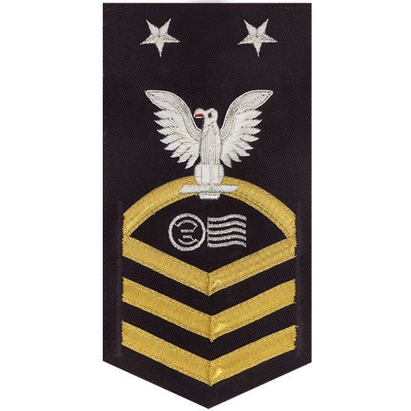 Navy E9 MALE Rating Badge: Postal Clerk - seaworthy gold on blue - Hooyah Woodworks LLC
