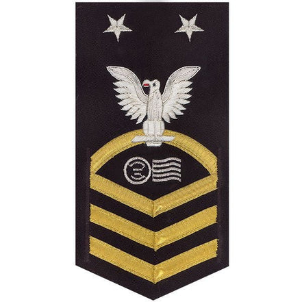 Navy E9 MALE Rating Badge: Postal Clerk - seaworthy gold on blue - Hooyah Woodworks LLC
