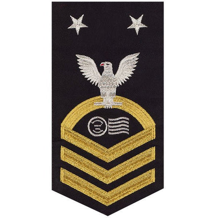 Navy E9 MALE Rating Badge: Postal Clerk - vanchief on blue - Hooyah Woodworks LLC