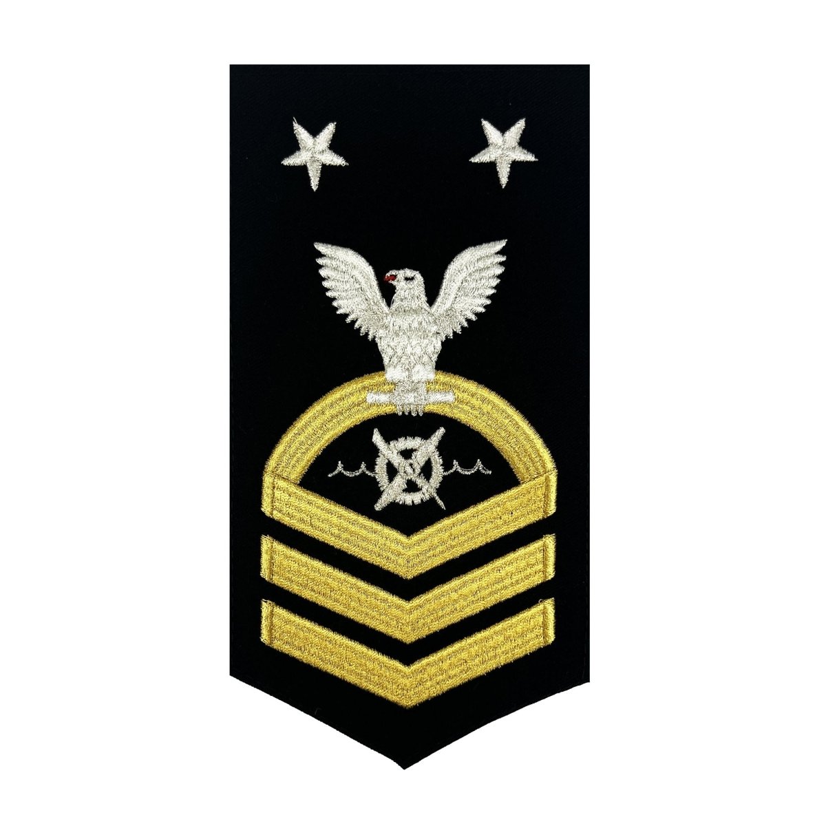 Navy E9 MALE Rating Badge: Robotics Warfare Specialist- seaworthy gold on blue - Hooyah Woodworks LLC