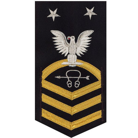 Navy E9 MALE Rating Badge: Sonar Technician - vanchief on blue - Hooyah Woodworks LLC
