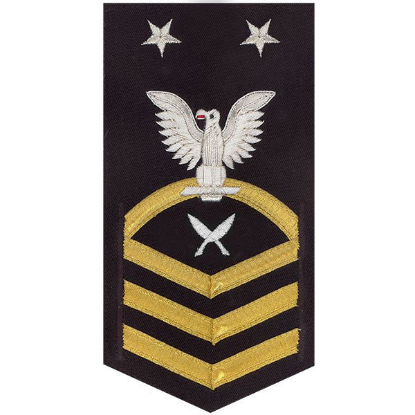 Navy E9 MALE Rating Badge: Yeoman - vanchief on blue - Hooyah Woodworks LLC