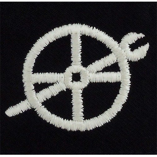 Navy Embroidered Badge: Fireman Apprentice - blue Serge - Hooyah Woodworks LLC