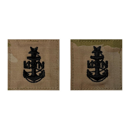 Navy Embroidered OCP with Hook: E8 Senior Chief Petty Officer SCPO - Hooyah Woodworks LLC