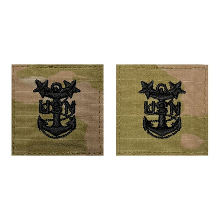 Navy Embroidered OCP with Hook: E9 Master Chief Petty Officer MCPO - Hooyah Woodworks LLC