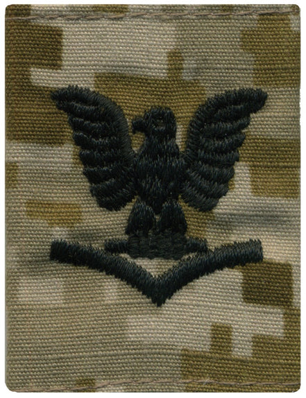 Navy Parka Tab Device: Desert Digital Embroidered E4 Third Class Petty Officer - Hooyah Woodworks LLC