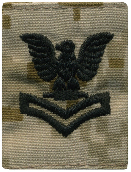 Navy Parka Tab Device: Desert Digital Embroidered E5 Second Class Petty Officer - Hooyah Woodworks LLC
