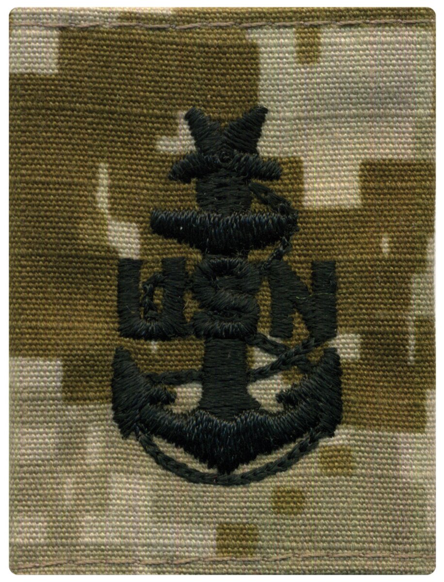 Navy Parka Tab Device: Desert Digital Embroidered E8 Senior Chief Petty Officer - Hooyah Woodworks LLC