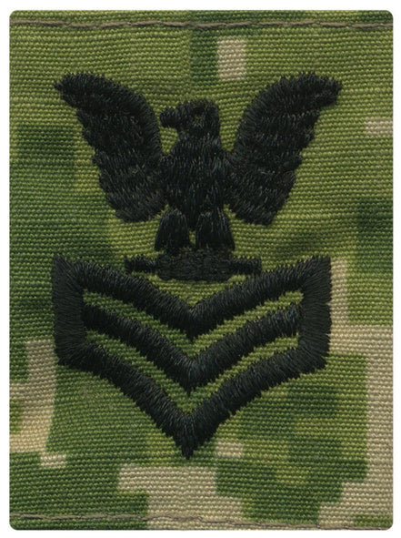 Navy Parka Tab Device: Woodland Digital Embroidered E6 First Class Petty Officer - Hooyah Woodworks LLC