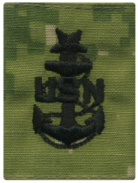 Navy Parka Tab Device: Woodland Digital Embroidered E8 Senior Chief Petty Officer - Hooyah Woodworks LLC