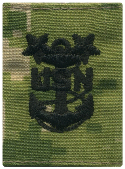 Navy Parka Tab Device: Woodland Digital Embroidered E9 Master Chief Petty Officer - Hooyah Woodworks LLC