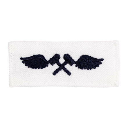 Navy Rating Badge: Striker Mark for AM Aviation Structural Mechanic - white CNT for dress uniforms - Hooyah Woodworks LLC