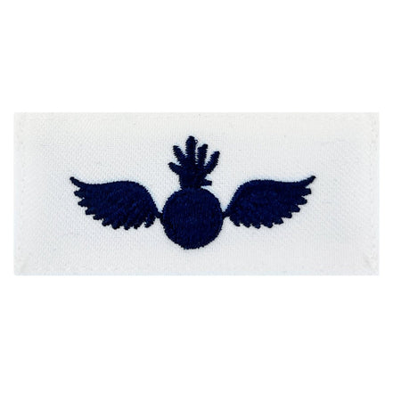 Navy Rating Badge: Striker Mark for AO Aviation Ordnanceman - white CNT for dress uniforms - Hooyah Woodworks LLC