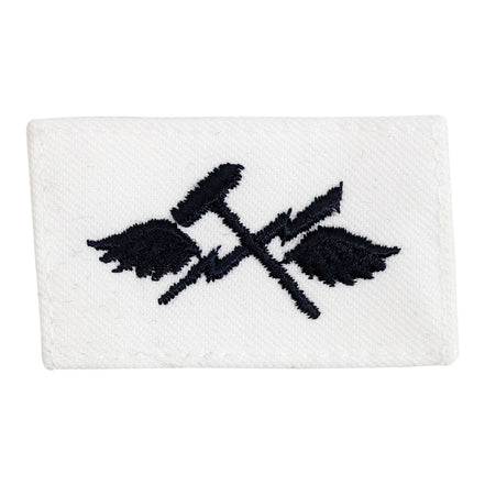 Navy Rating Badge: Striker Mark for AS Aviation Support Equipment Technician - white CNT for dress uniforms - Hooyah Woodworks LLC