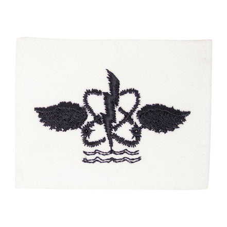 Navy Rating Badge: Striker Mark for AW Aviation Warfare System Operator - white CNT for dress uniforms - Hooyah Woodworks LLC