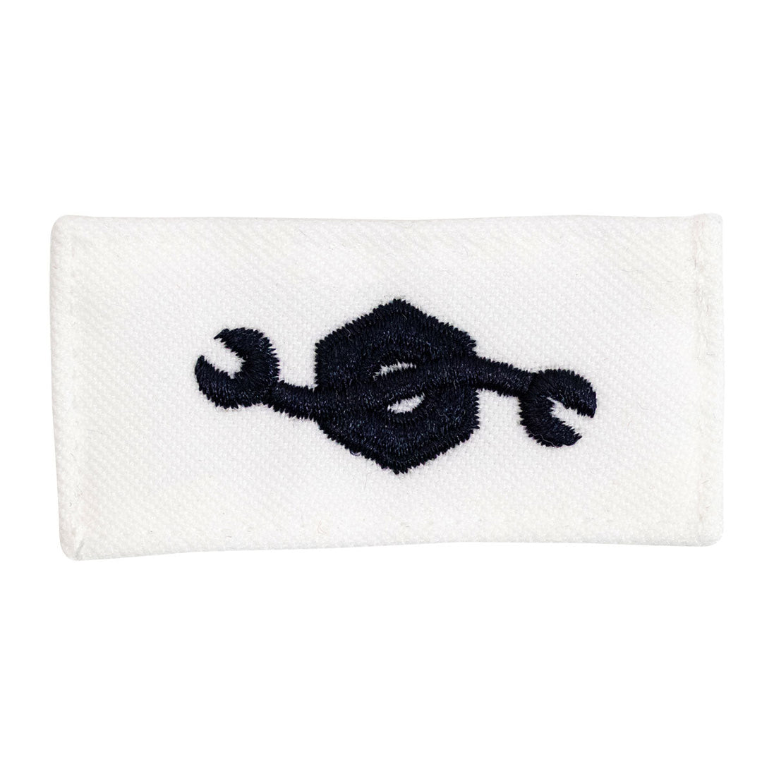Navy Rating Badge: Striker Mark for CM Construction Mechanic - white CNT for dress uniforms - Hooyah Woodworks LLC