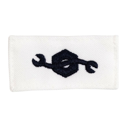 Navy Rating Badge: Striker Mark for CM Construction Mechanic - white CNT for dress uniforms - Hooyah Woodworks LLC